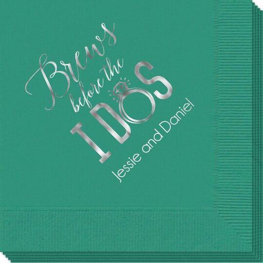 Brews Before The I Dos with Rings Napkins
